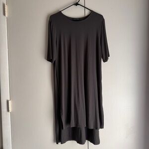 Eileen Fisher Gray Tunic Dress Slit Sides Women’s Size Large